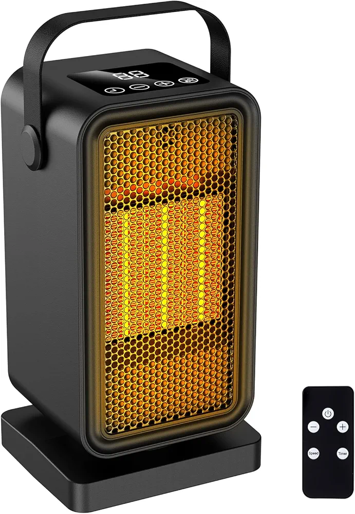 هیتر رومیزی کم‌مصرف رنگ سفید موجوده SPACE FAN HEATER PTC-800BR