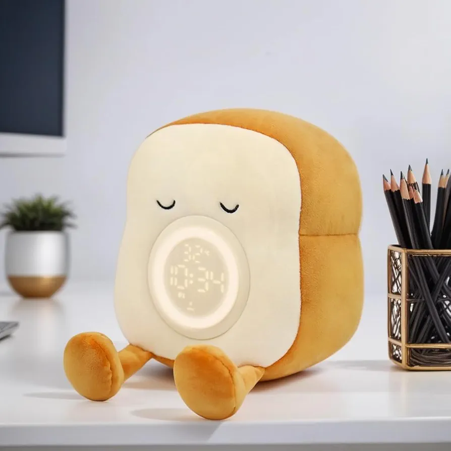 ساعت دیجیتال عروسکی Toast plush alarm clock lamp. F-CL-02