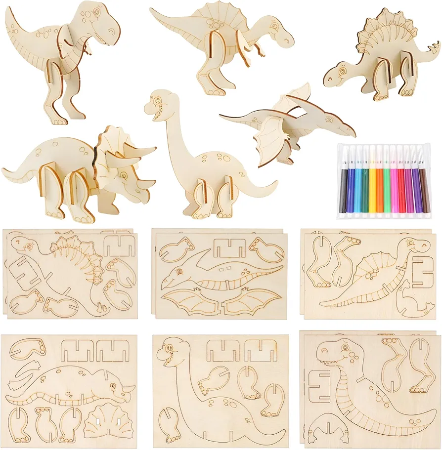کیت نقاشی چوبی دایناسور Dinosaur puzzle. BGMDE60-01