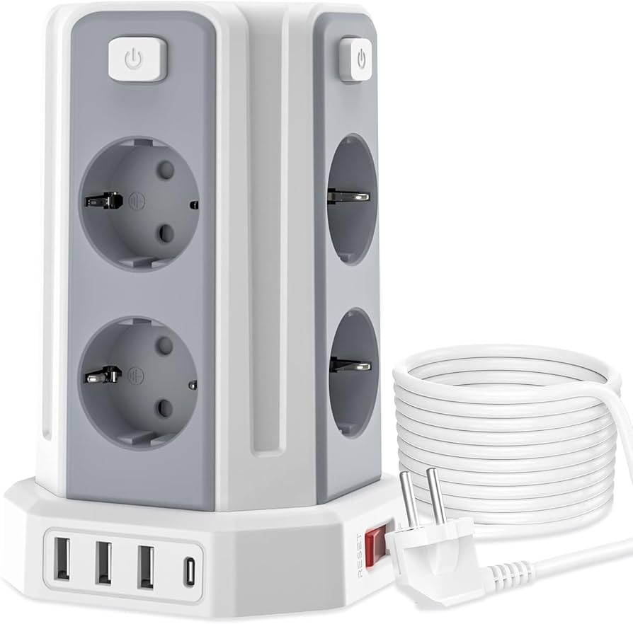 چندراهی پریز برق ایمن، قدرتمند و مجهز به درگاه‌های Sameriver. ZYC05 USB