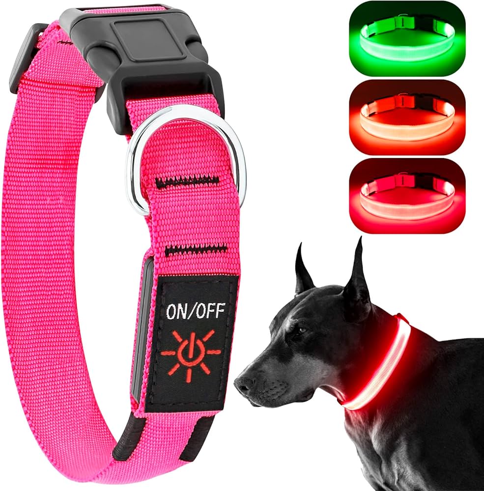 قلاده LED سگ LED Dog Collar USB Rechargeable. 1603