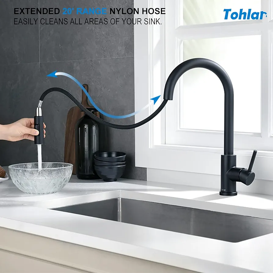 شیر سینک با دو حالت آب دهی Tohlar. Niederdruck Armatur Küche. 304DY-HS