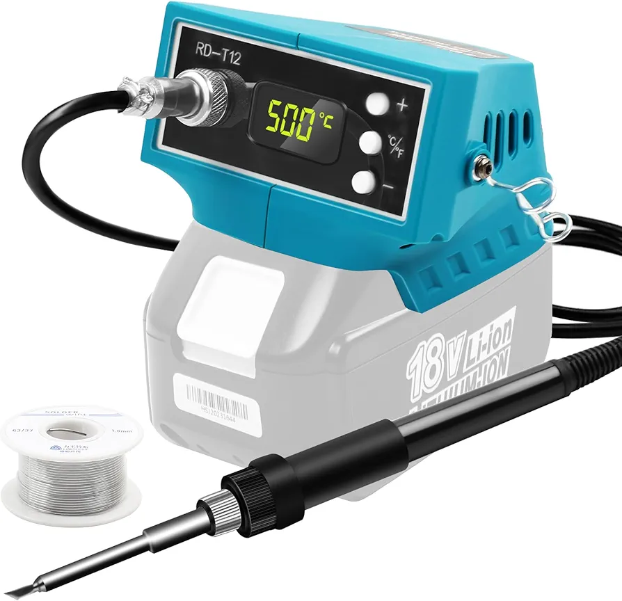 هویه‌ی شارژی و برقی(پک بدون باطری) سازگار با باتری های TIHOOK 72W Digitale Lötstation Makita 18V