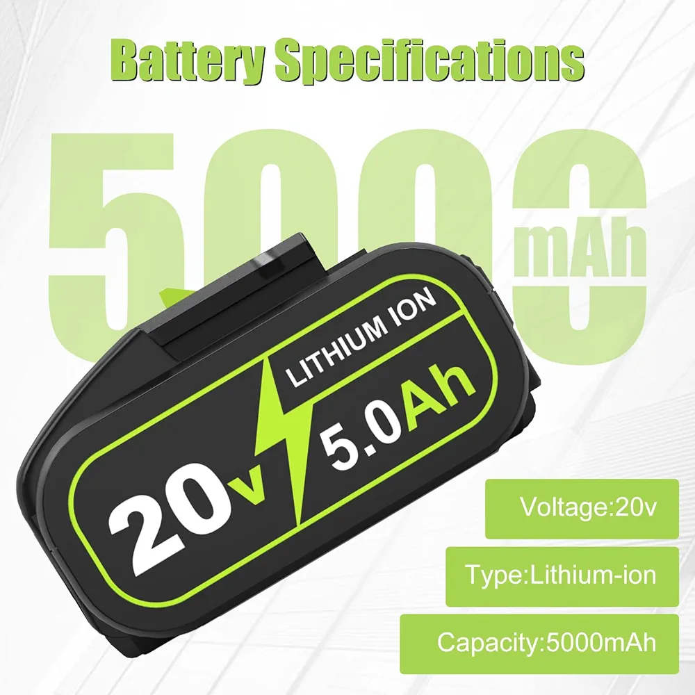باتری Worx 20V RECHARGEABLE LITHIUM ION BATTERY. RWO06L 18v 5.0Ah 90Wh--20v