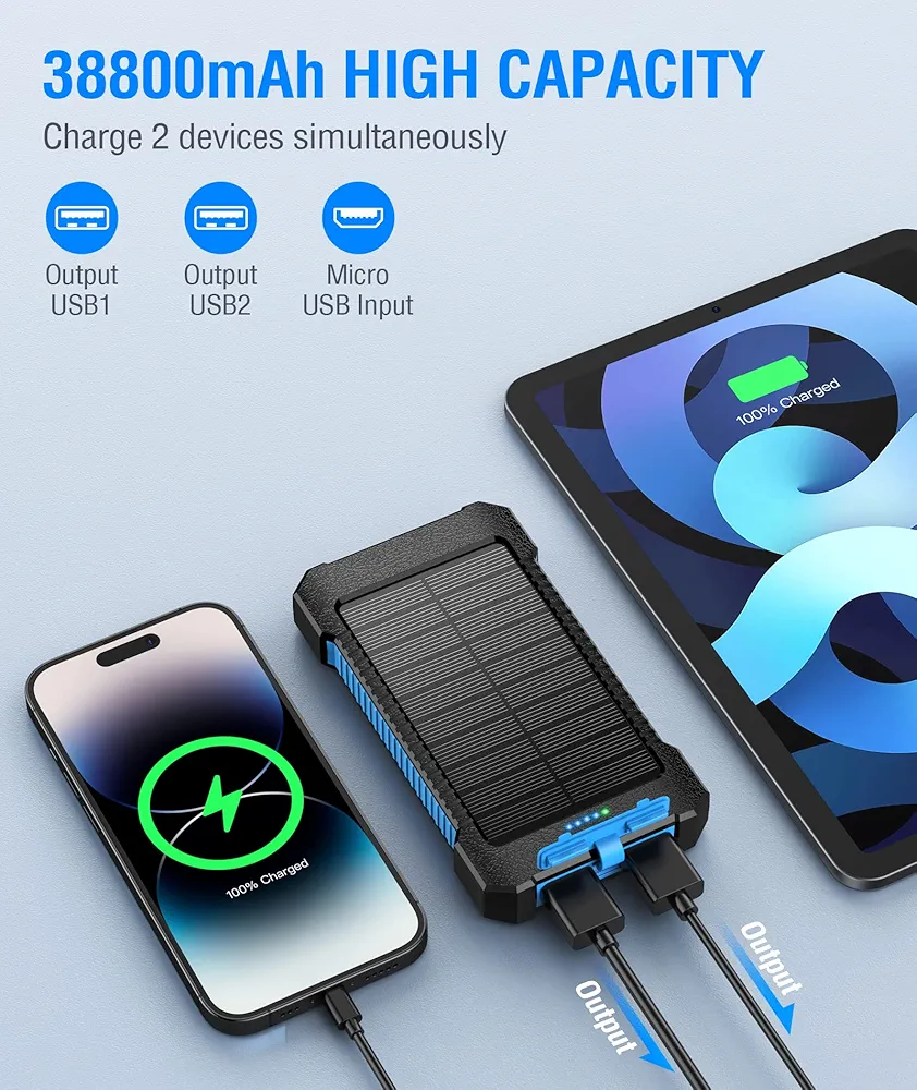 پاوربانک 26800 میلی آمپر solar power bank m30000