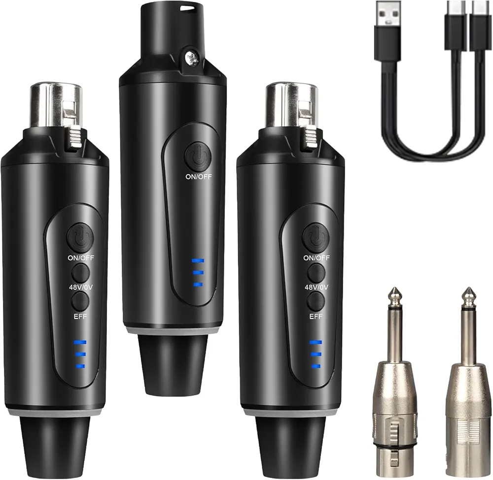 گیرنده فرستنده بی سیم میکروفون Wireleess XLR Transmitter And Receiver. Depusheng
