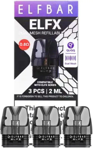 کارتریج یدکی ویپelfbar elfx0.8بسته سه تایی