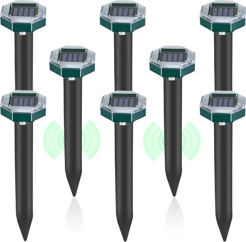 چراغ خورشیدی دفع حشرات و حیوانات مزاحم باغچه و حیاط – Solar Ultrasonic Animal Repellerپک ۸ عددی