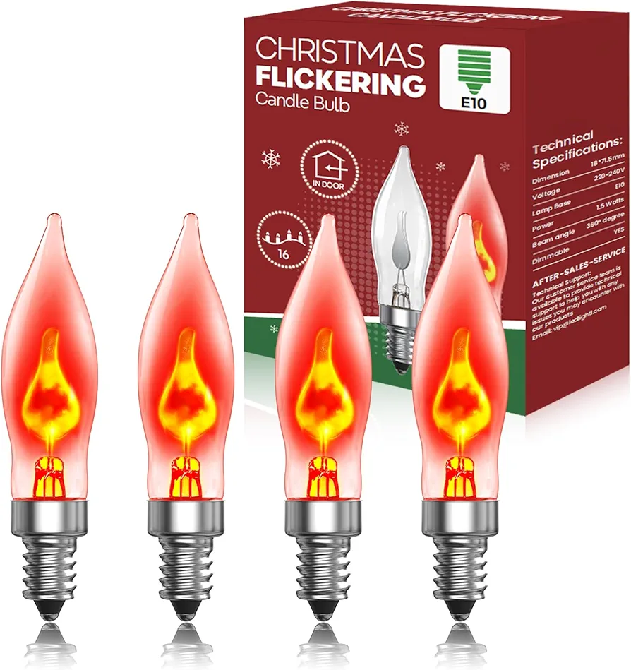چراغ شمعی کریسمس پک ۴ عددی BrightArk Replacement Schwibbogen Christmas Decoration