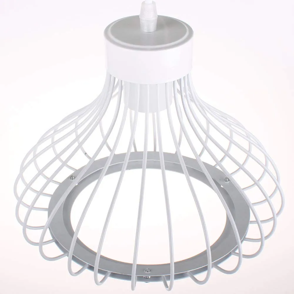 چراغ آویز فلزی مدل Cage سفید PETITES ECREVISSES با سرپیچ E27