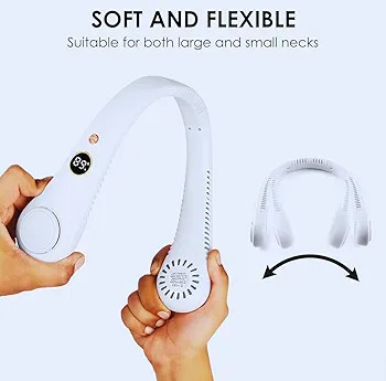 پنکه گردنی شارژی بدون پره پنکه پوشیدنی Hands-Free با طراحی سبک و بیصدا NECK FAN. S12
