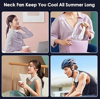 پنکه گردنی شارژی بدون پره پنکه پوشیدنی Hands-Free با طراحی سبک و بیصدا NECK FAN. S12