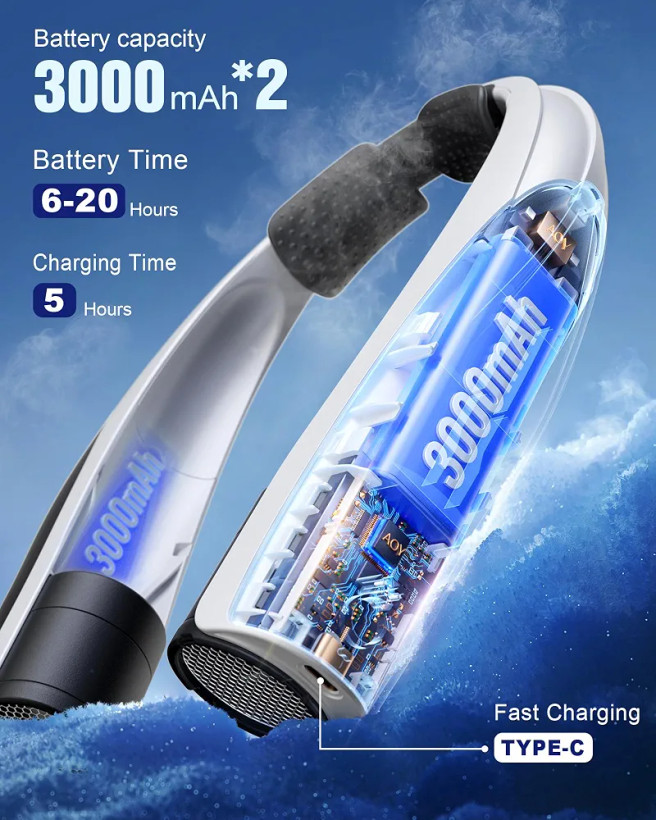 پنکه گردنی شارژی قابل حمل Q5. Rechargeable Neck Fan