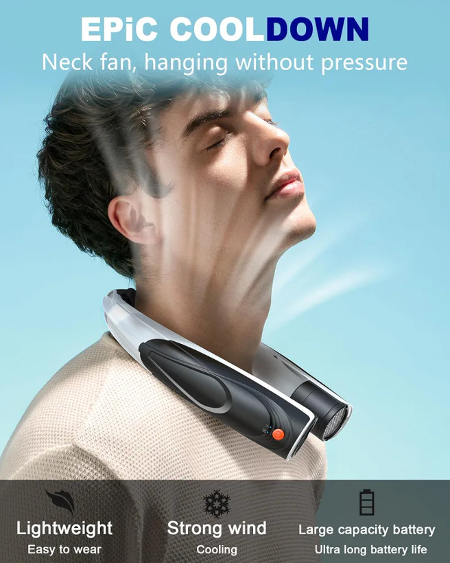 پنکه گردنی شارژی قابل حمل Q5. Rechargeable Neck Fan
