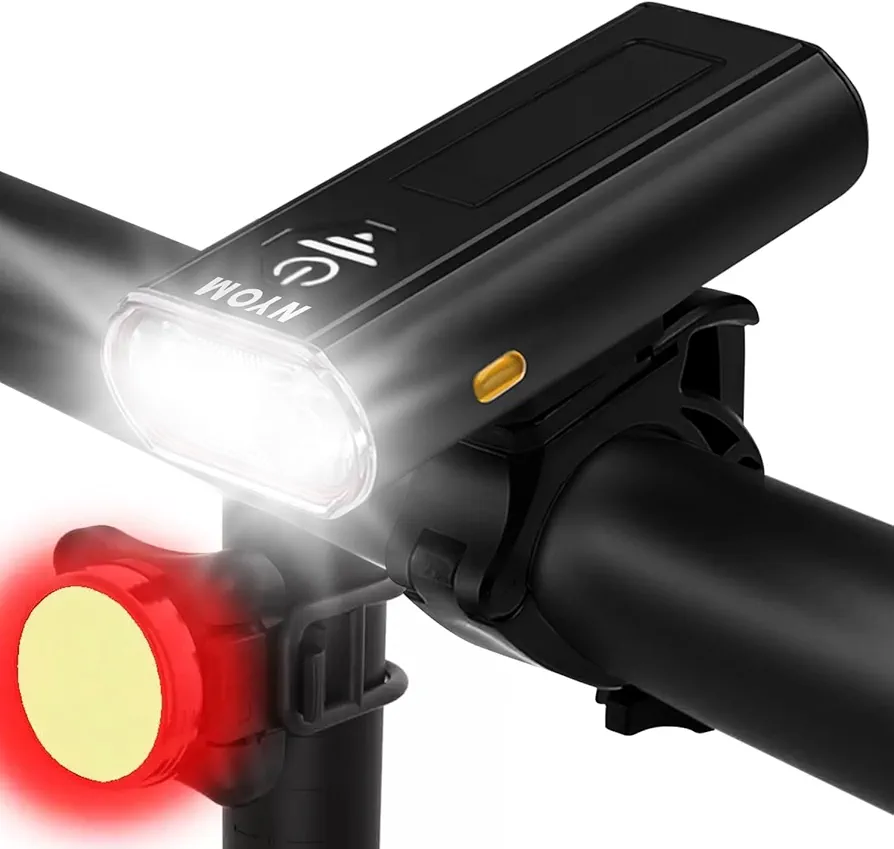 چراغ دوچرخه شارژی مدل Bicycle Light. KO2/KX3-B ست چراغ جلو و عقب ضدآب با شارژ USB-C و روشنایی قدرتمند