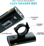 چراغ دوچرخه شارژی مدل Bicycle Light. KO2/KX3-B ست چراغ جلو و عقب ضدآب با شارژ USB-C و روشنایی قدرتمند