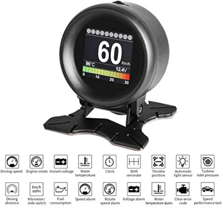 نمایشگر دیجیتال خودرو AUTOOL X60 مانیتور OBD2 چندمنظوره با نمایش سرعت، دور موتور، دمای آب و ولتاژ باتری