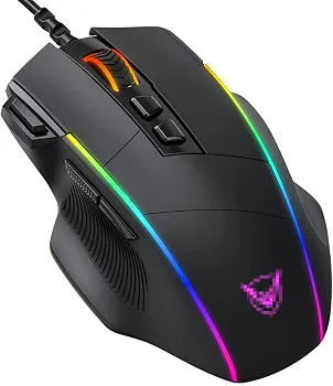 ماوس ارگونومیک بی‌سیم FANPENGFGB | ماوس شارژی با 7 دکمه، نور RGB و دکمه‌های قابل برنامه‌ریزی