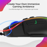 ماوس ارگونومیک بیسیم FANPENGFGB | ماوس شارژی با 7 دکمه، نور RGB و دکمههای قابل برنامهریزی