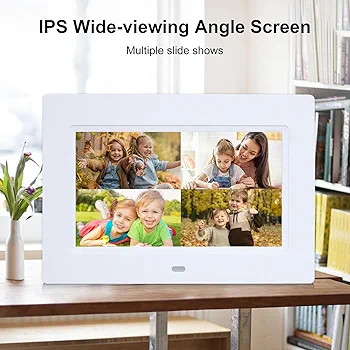 قاب عکس دیجیتال ۷ اینچی AEEBEST نمایشگر IPS با پخش عکس و ویدئو، تقویم، ساعت و کنترل از راه دور