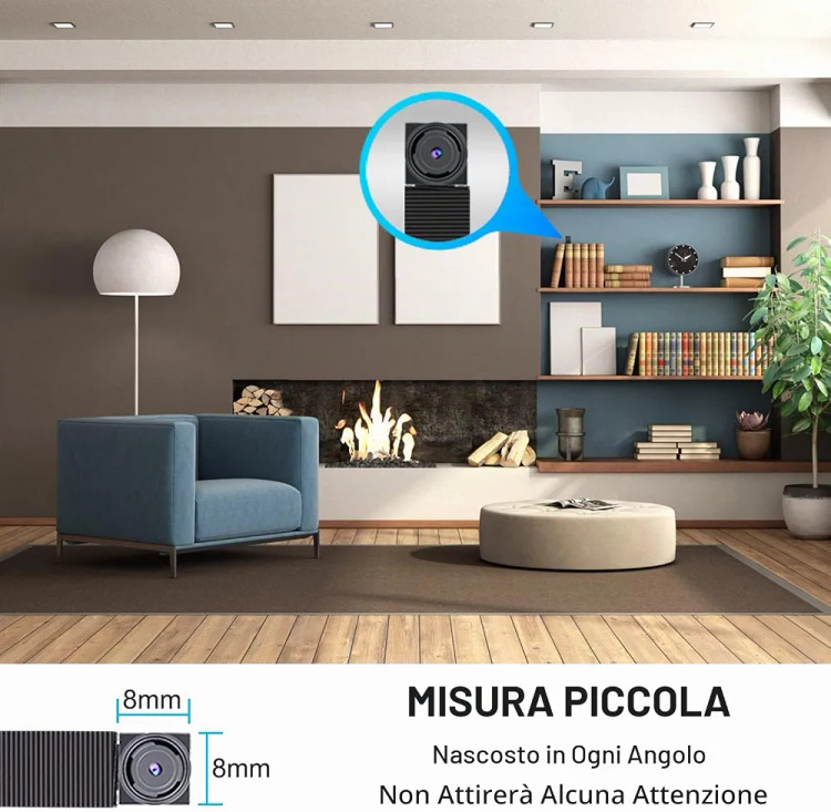 دوربین امنیتی کوچک OTADUG Mini Spy Camera | دوربین وایفای Full HD با دید در شب و تشخیص حرکت