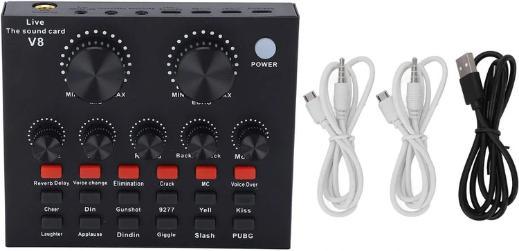 کارت صدای Live The sound card V8 میکسر و کارت صدای اکسترنال برای استریم، پادکست و ضبط صدا