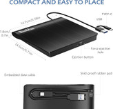 درایو نوری اکسترنال Rioddas DVD/CD رایتر USB 3.0 و Type-C سازگار با ویندوز، مک و لینوکس مدل BT669