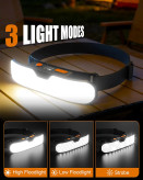 چراغ پیشانی شارژی مدل Ultra-Bright Wide Beam Rechargeable Headlamp. K0206 هدلامپ LED با نور 230 درجه، نمایشگر دیجیتال و ضدآب