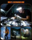 چراغ پیشانی شارژی مدل Ultra-Bright Wide Beam Rechargeable Headlamp. K0206 هدلامپ LED با نور 230 درجه، نمایشگر دیجیتال و ضدآب