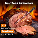دماسنج هوشمند بلوتوثی مدل INSMART 37A8 دماسنج دیجیتال بیسیم گوشت با اپلیکیشن، ضدآب و شارژی