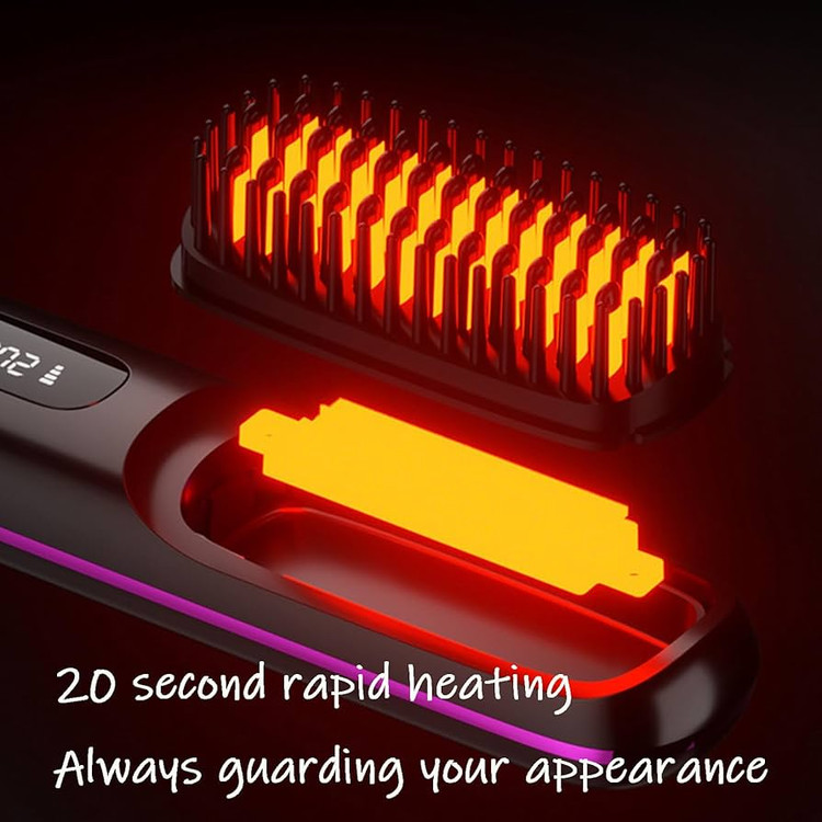 برس حرارتی صافکننده مو مدل portable straight hair comb. S7 برس صافکننده سرامیکی با تنظیم دما و فناوری ضد وز