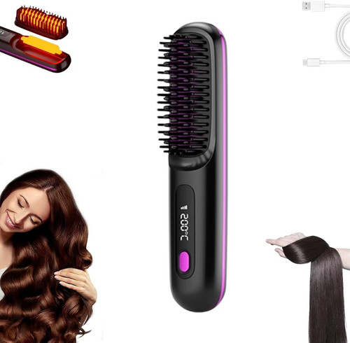 برس حرارتی صافکننده مو مدل portable straight hair comb. S7 برس صافکننده سرامیکی با تنظیم دما و فناوری ضد وز
