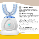 مسواک برقی اولتراسونیک U-shaped electric toothbrush. Y512 مسواک U شکل 360 درجه با شارژ بیسیم و تایمر هوشمند