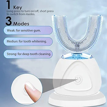 مسواک برقی اولتراسونیک U-shaped electric toothbrush. Y512 مسواک U شکل 360 درجه با شارژ بیسیم و تایمر هوشمند