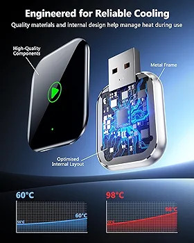 دانگل بیسیم WIRELESS CAR ADAPTER مدل EC28 تبدیل CarPlay و Android Auto سیمی به بیسیم