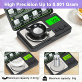 ترازوی دیجیتال فوق دقیق wigearss 0.001g High Precision Weighing PROFESSIONAL DIGITAL MINI SCALE ترازوی جیبی 50 گرمی با دقت 0.001 گرم