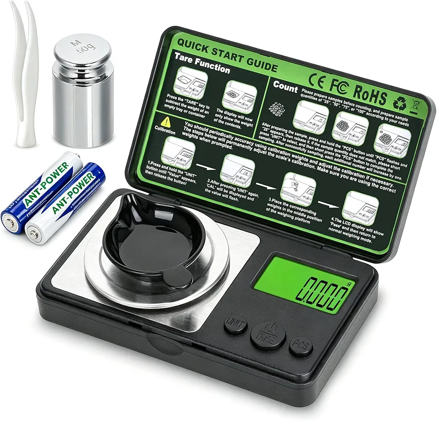 ترازوی دیجیتال فوق دقیق wigearss  0.001g High Precision Weighing  PROFESSIONAL DIGITAL MINI SCALE ترازوی جیبی 50 گرمی با دقت 0.001 گرم