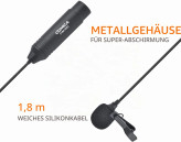 میکروفون یقهای COMICA CVM-V02C میکروفون کندانسر XLR کاردیوید مخصوص دوربین و رکوردر