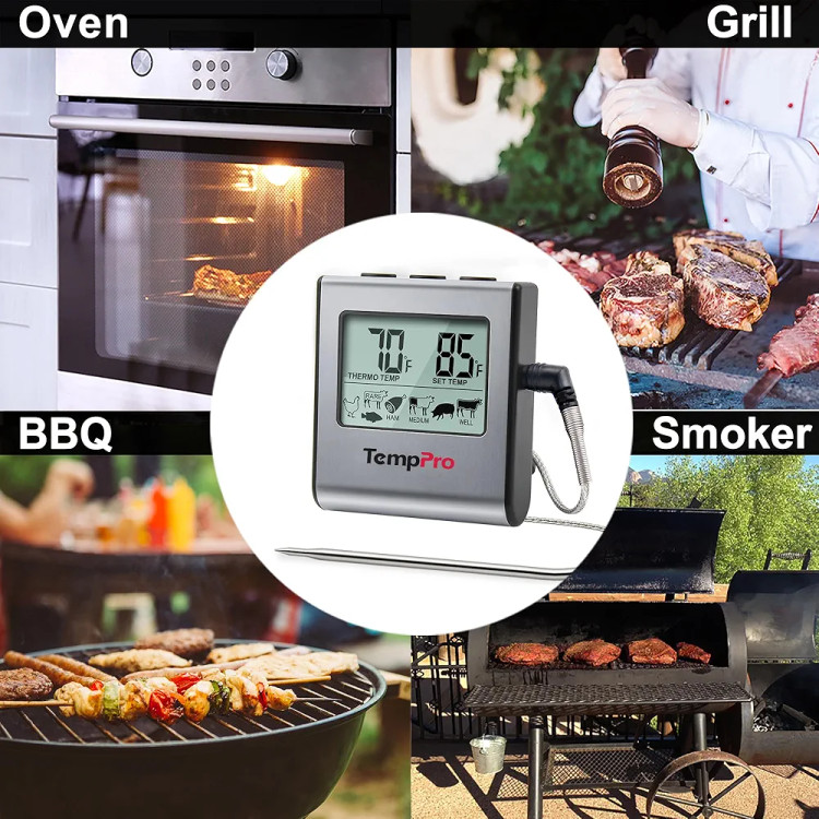 دماسنج دیجیتال آشپزی ThermoPro TP-16 | دماسنج گوشت و فر با نمایشگر LCD و تایمر