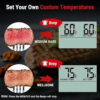 دماسنج دیجیتال آشپزی ThermoPro TP-16 | دماسنج گوشت و فر با نمایشگر LCD و تایمر