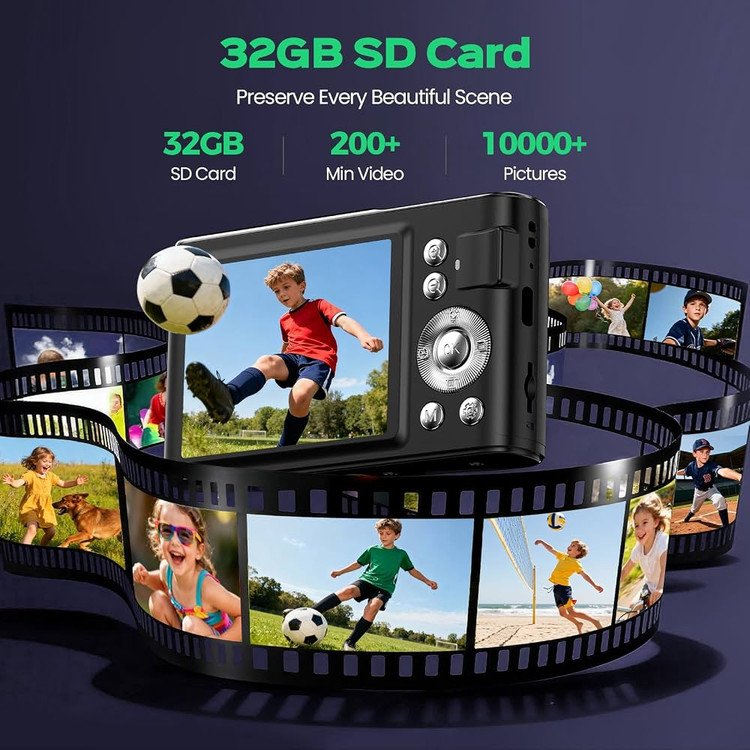 دوربین دیجیتال کامپکت 4K Autofocus | دوربین عکاسی و فیلمبرداری 64 مگاپیکسل با زوم 16X