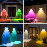 چراغ خورشیدی دیواری ۴ عددی EVXFG | چراغ حصار و باغچه ضدآب با شارژخورشیدی Solar step lights HS_1836