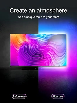 نوار LED بکلایت تلویزیون KANTUTOE مدل SSG-104| ۵ متری RGB با Bluetooth و ریموت