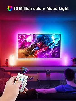نوار LED بکلایت تلویزیون KANTUTOE مدل SSG-104| ۵ متری RGB با Bluetooth و ریموت