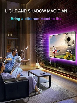 نوار LED بکلایت تلویزیون KANTUTOE مدل SSG-104| ۵ متری RGB با Bluetooth و ریموت