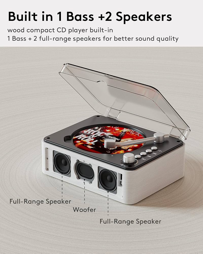پخشکننده موسیقی نوستالژیک CARONSORT مدل Retro Bluetooth CD Player