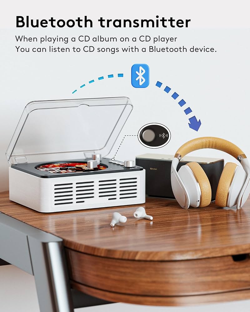 پخشکننده موسیقی نوستالژیک CARONSORT مدل Retro Bluetooth CD Player