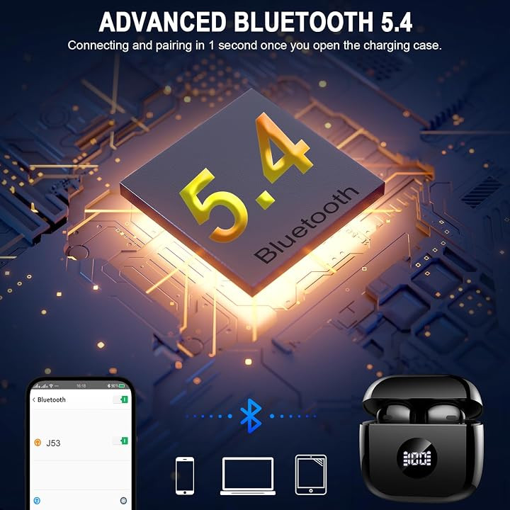 هندزفری بیسیم JXREV J53 بلوتوث 5.4، صدای Hi-Fi، ENC و ضد آب