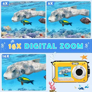 دوربین دیجیتال QUNVAL ضد آب 2.7K 48MP Full HD