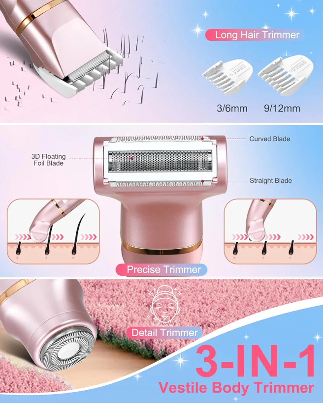 ماشین اصلاح و تریمر بانوان Bg610pk اصلاح بدن، بیکینی و نواحی حساس